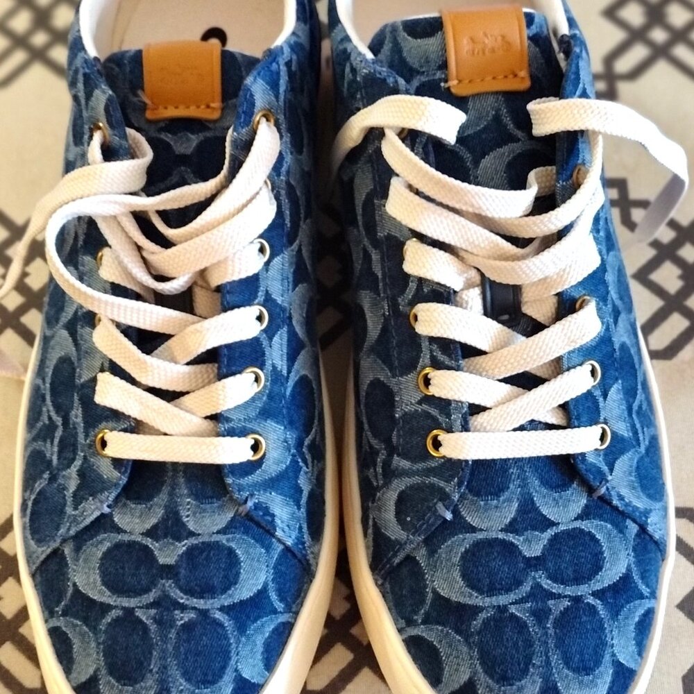 Coach Lowline Denim Sneakers Size 12 D